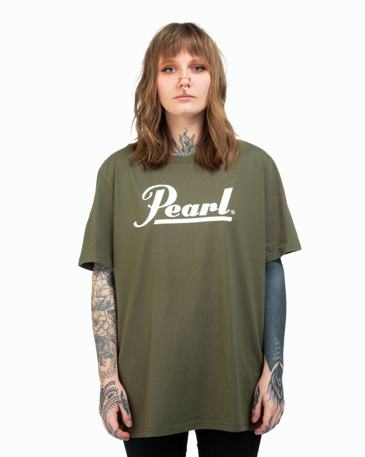 Pearl Drums Logo T-Shirt Green/White