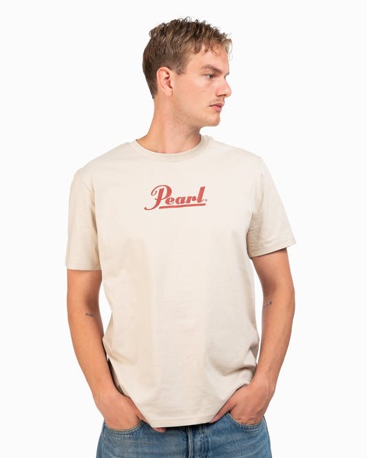 Pearl Drums T-Shirt Maneki Neko Beige/Red
