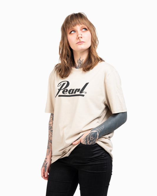 Pearl Drums Logo T-Shirt Beige/Black